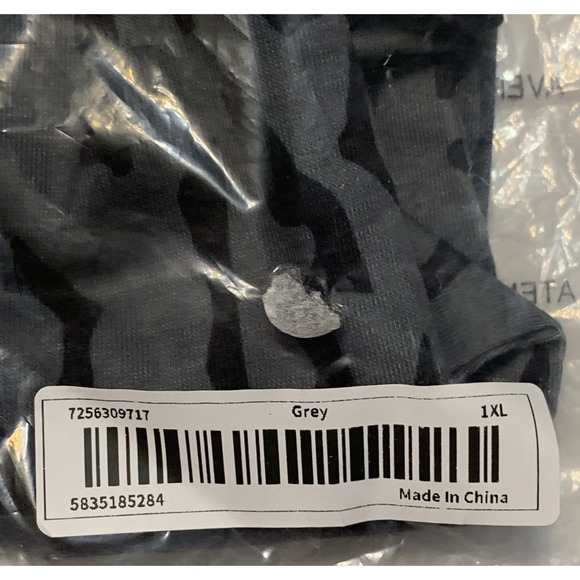 Leopard Print Tunic Long Top Lightweight Black Gray Jersey Fabric Plus 1XL NEW - Picture 9 of 9